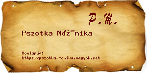 Pszotka Mónika névjegykártya